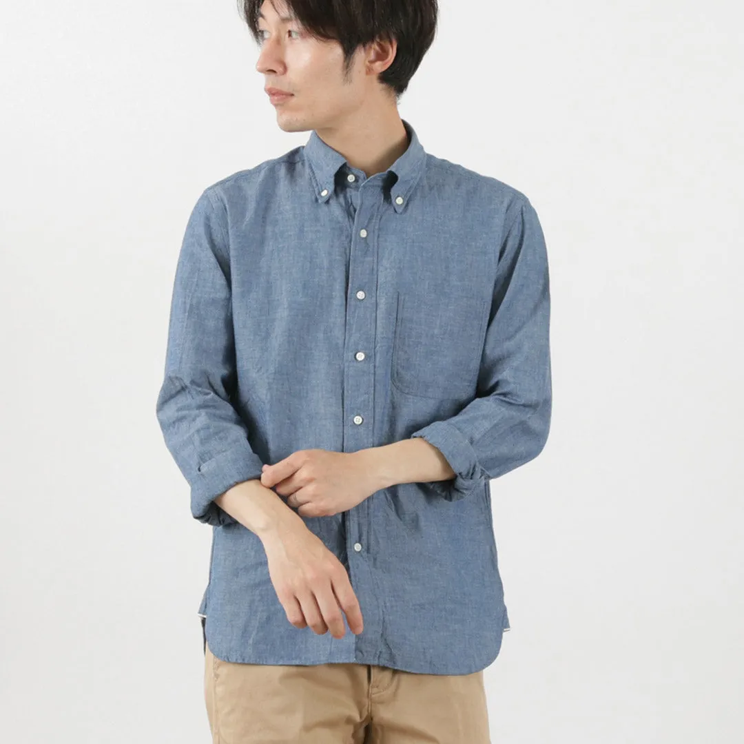 ROCOCO / Selvage Chambray Button Down Shirt Non-irritating Matte Finish