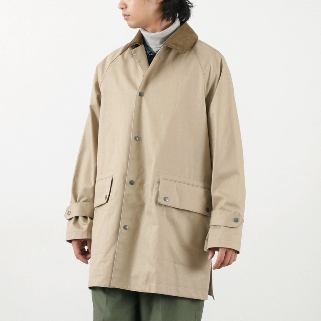 TRADITIONAL WEATHERWEAR / High Density Fabric Corduroy Collar Coat All Purpose Outerwear Insulated Layer