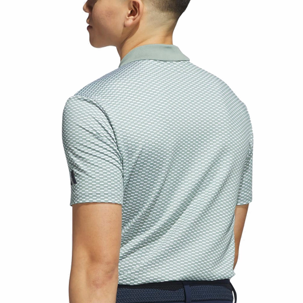 Chilly Style adidas Beyond The Course Textured Polo Shirt - Silver Green