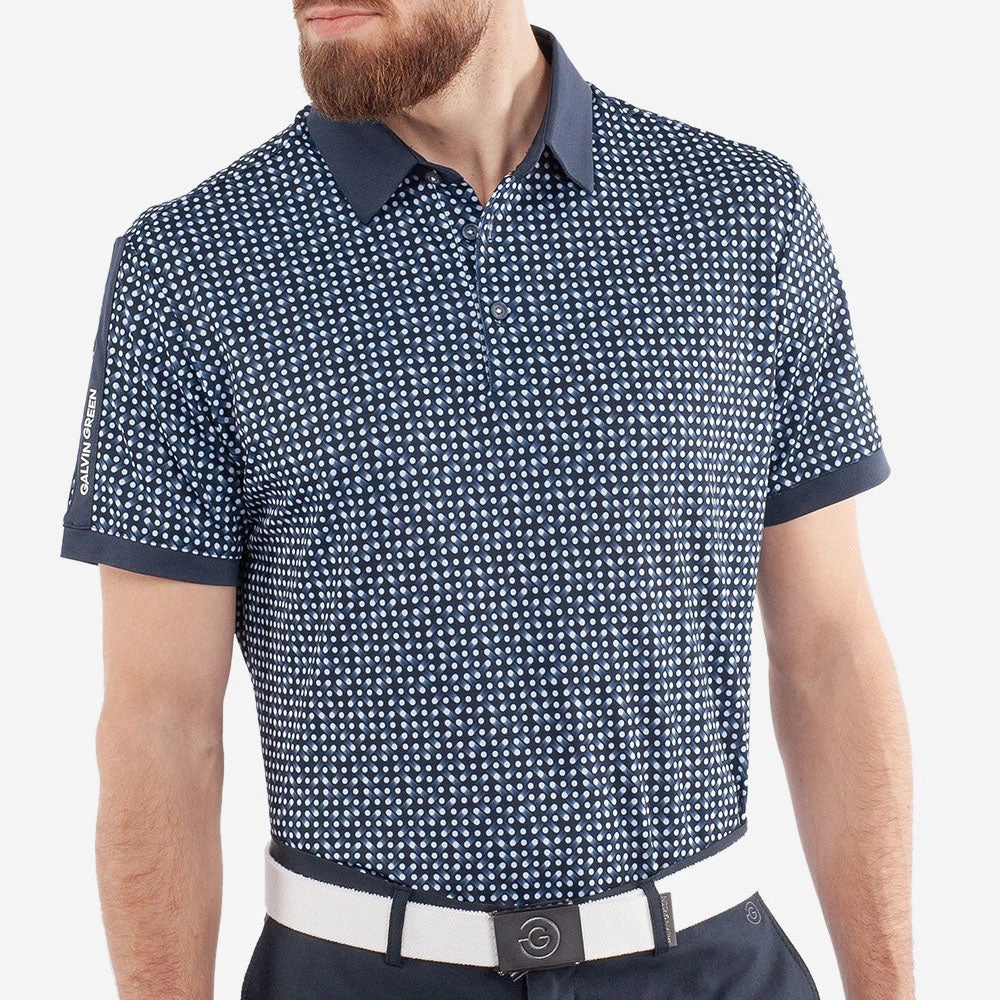 Galvin Green Melvin Polo Shirt - Navy/White Perfect Layering Flexible Cuff Design
