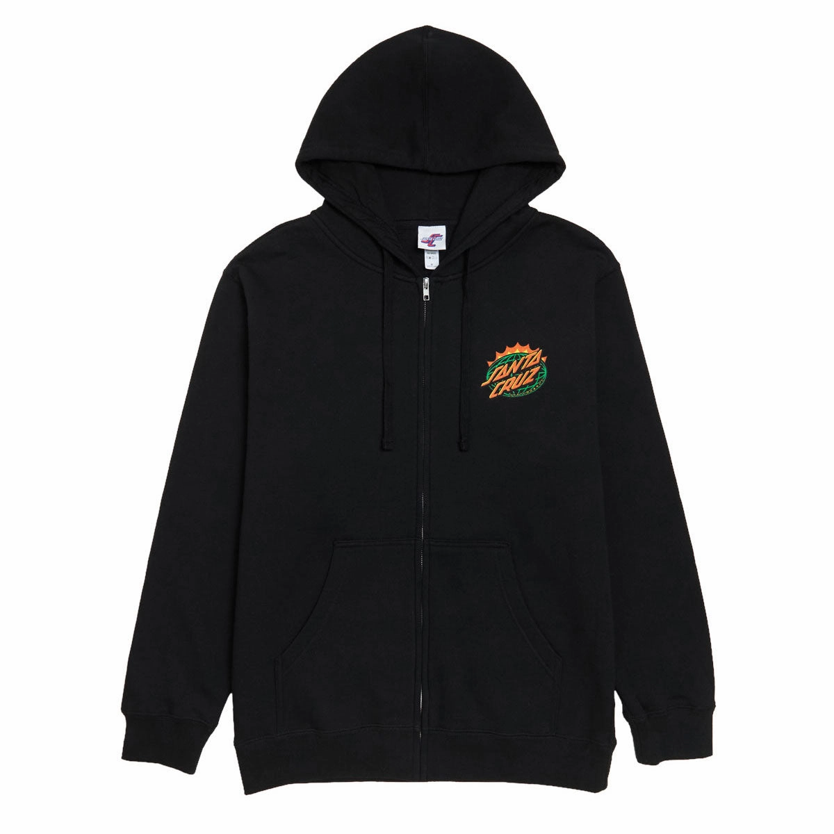 Santa Cruz Kendall End Of The Dot Zip Up Hoodie - Black Lightweight Feel Halloween wear