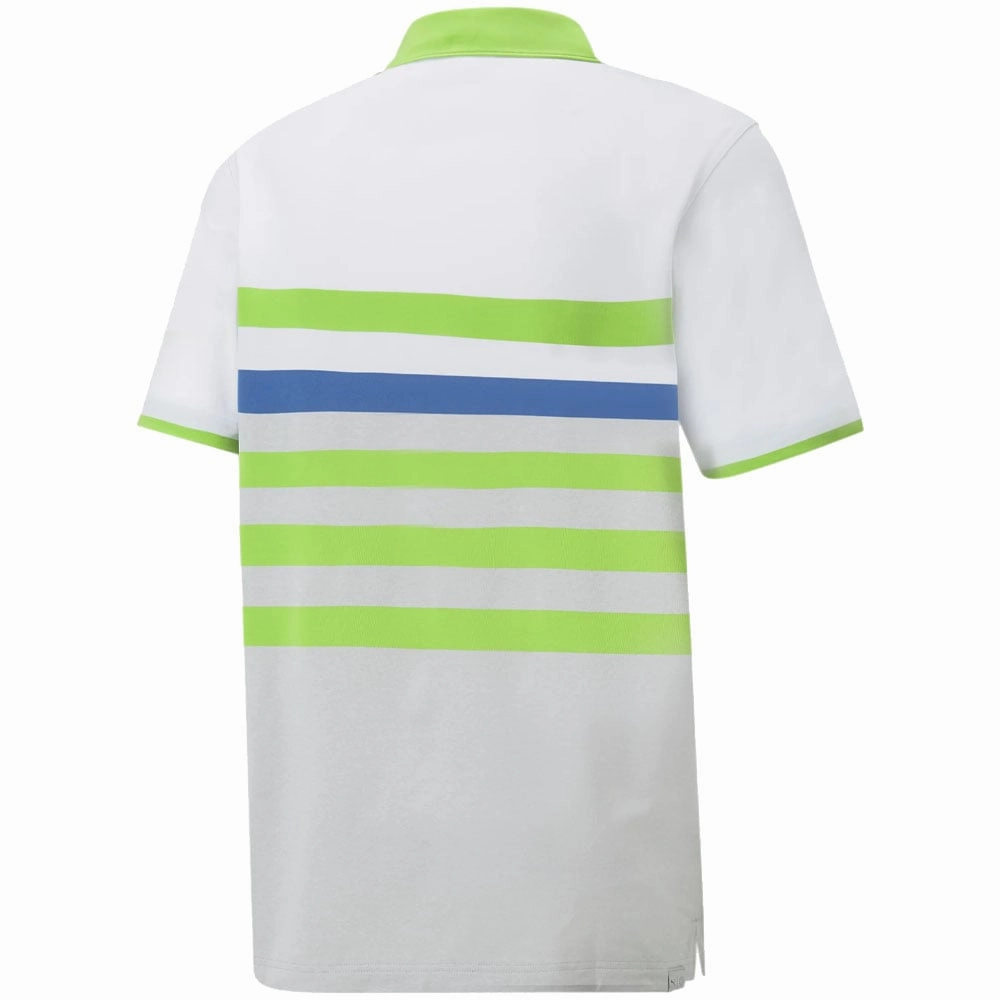 Unique Design Premium Cotton Puma MATTR One Way Polo Shirt - Bright White/Greenery