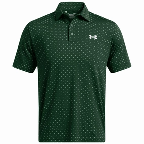 Non Irritating Collar Under Armour Playoff 3.0 Printed Polo Shirt - Forest Green/White
