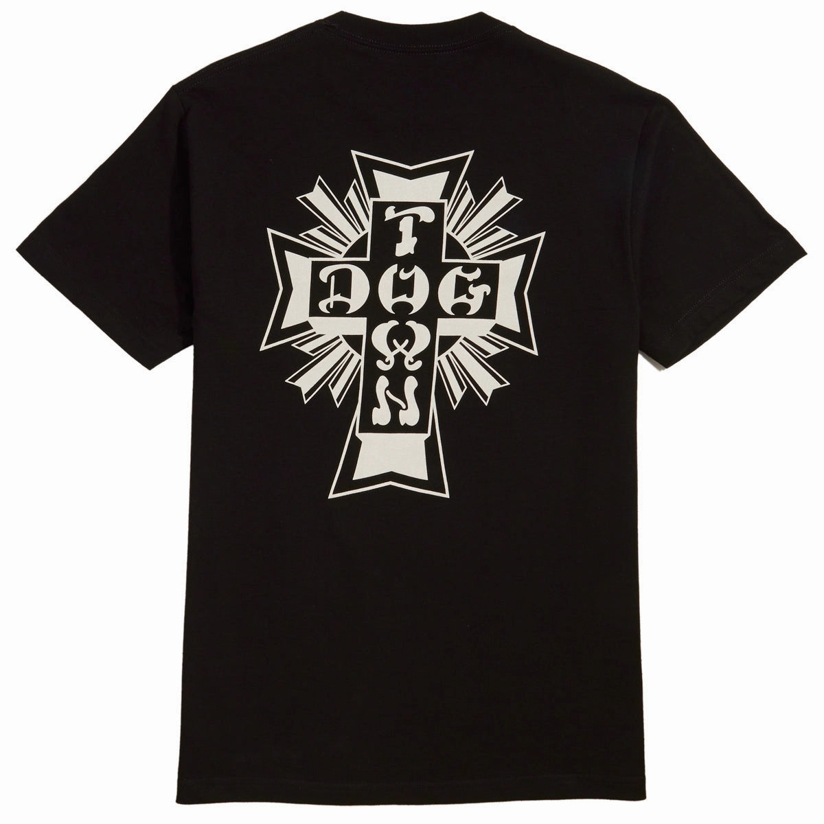 Temperature Control Fabric Casual Layering Dogtown Cross Logo T-Shirt - Black/White