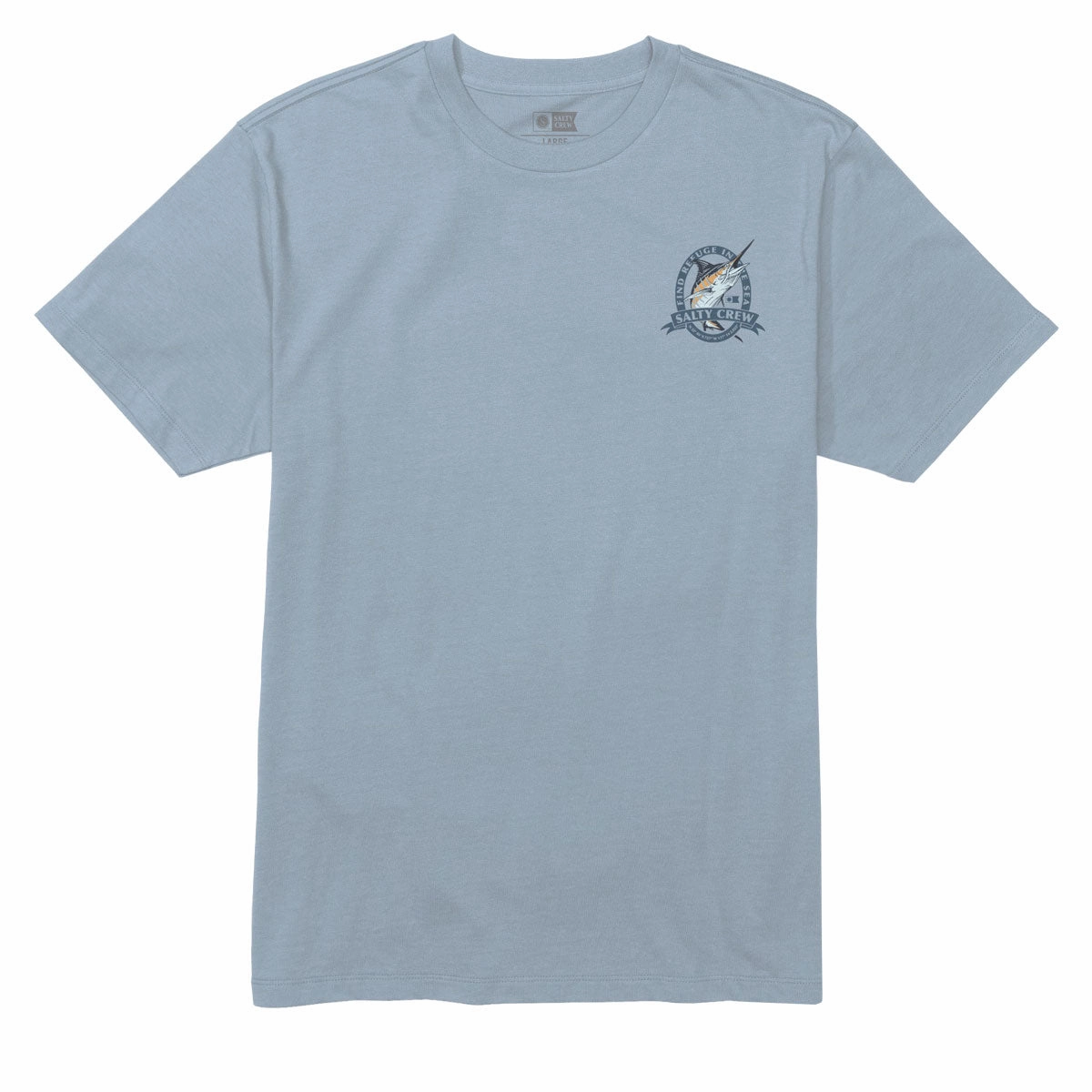Taped Neckline Salty Crew Bill Club T-Shirt - Blue Fog