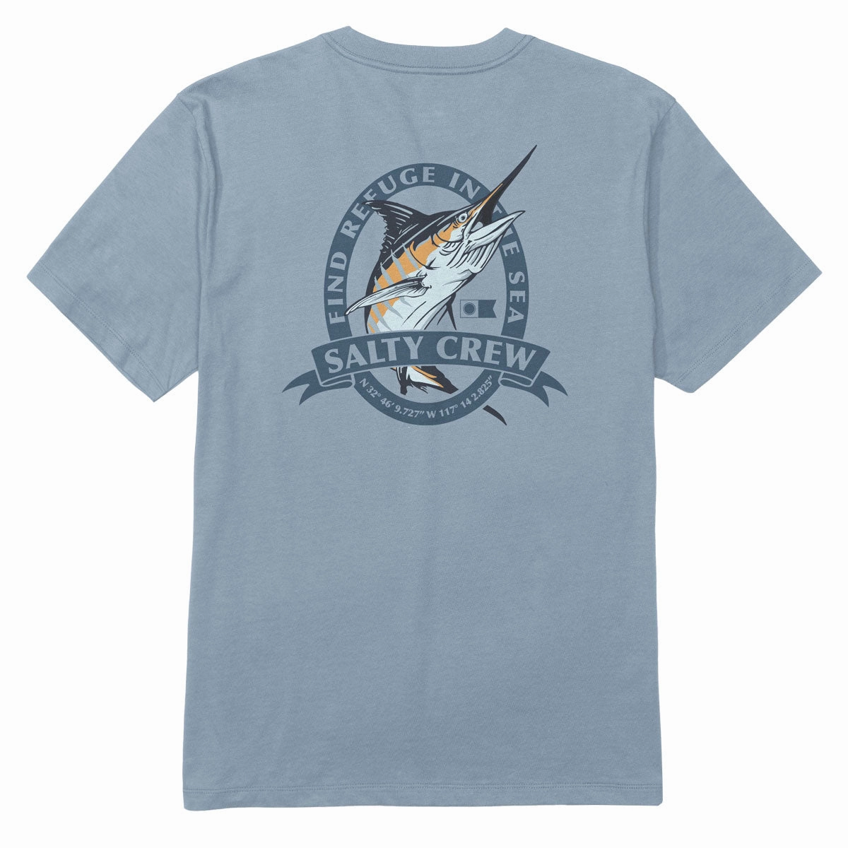 UV resistant Salty Crew Bill Club T-Shirt - Blue Fog