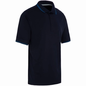 Smooth Flatlock Stitching ProQuip Sub7 Plain Polo Shirt - Navy/Royal