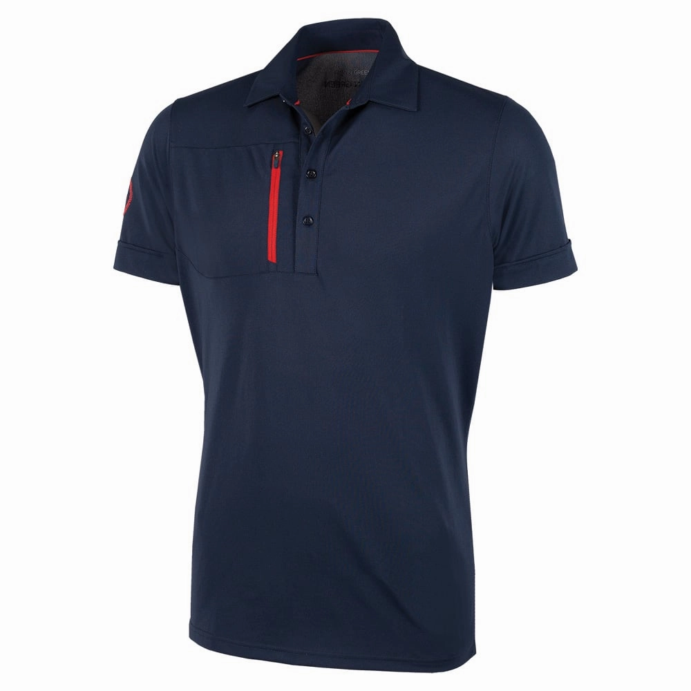 Galvin Green Morton Polo Shirt - Navy/Red Elegant