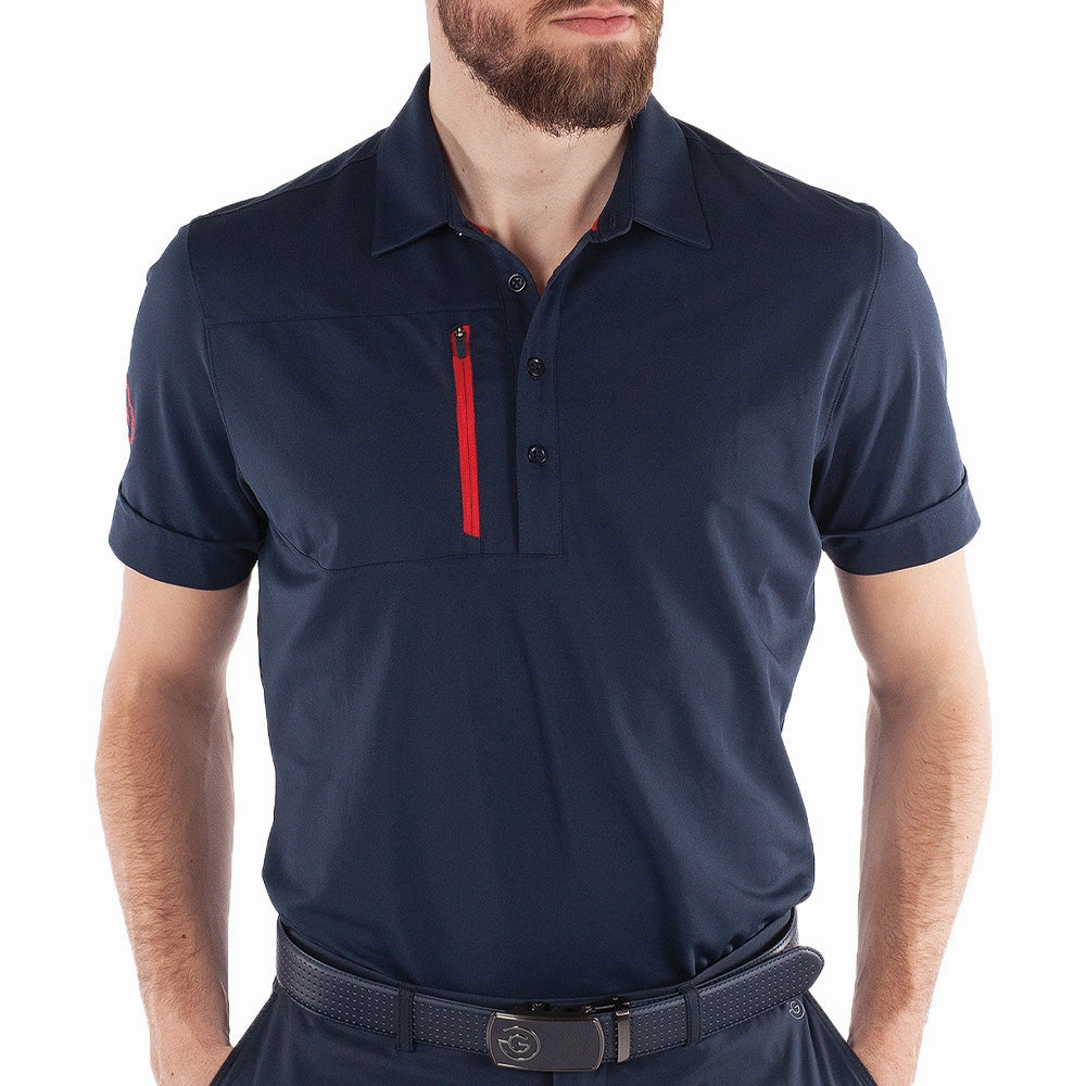 Galvin Green Morton Polo Shirt - Navy/Red Short Sleeve