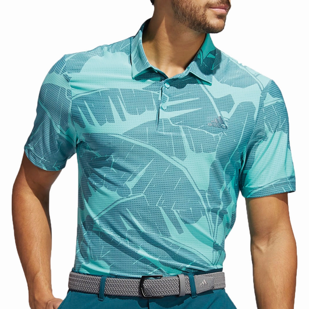 Adaptable adidas Vibes Print Polo Shirt - Acid Mint/Wild Teal