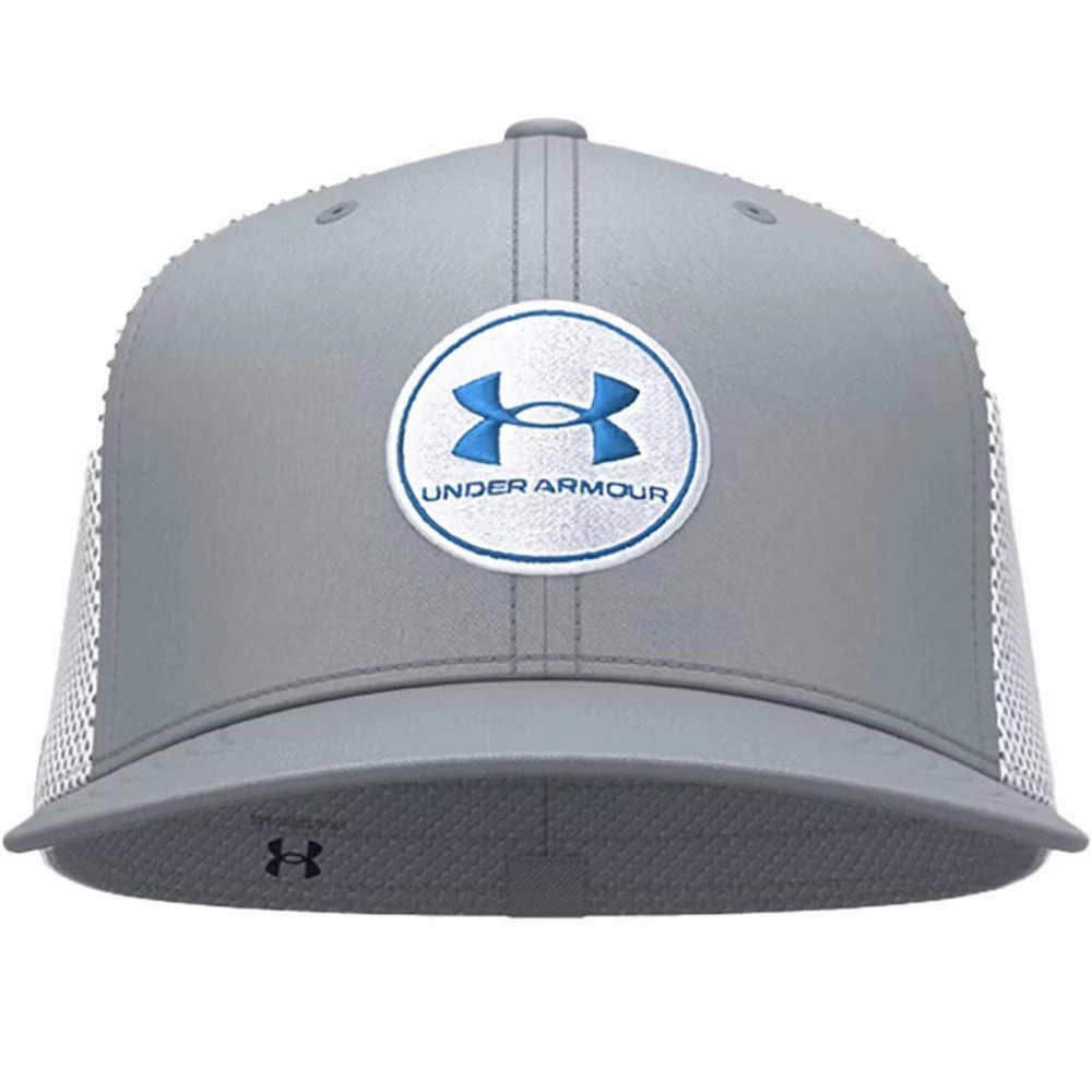 Fashion Snap Compact Style Under Armour Drive Mid Straight Cap - Steel/Blue Atlantis