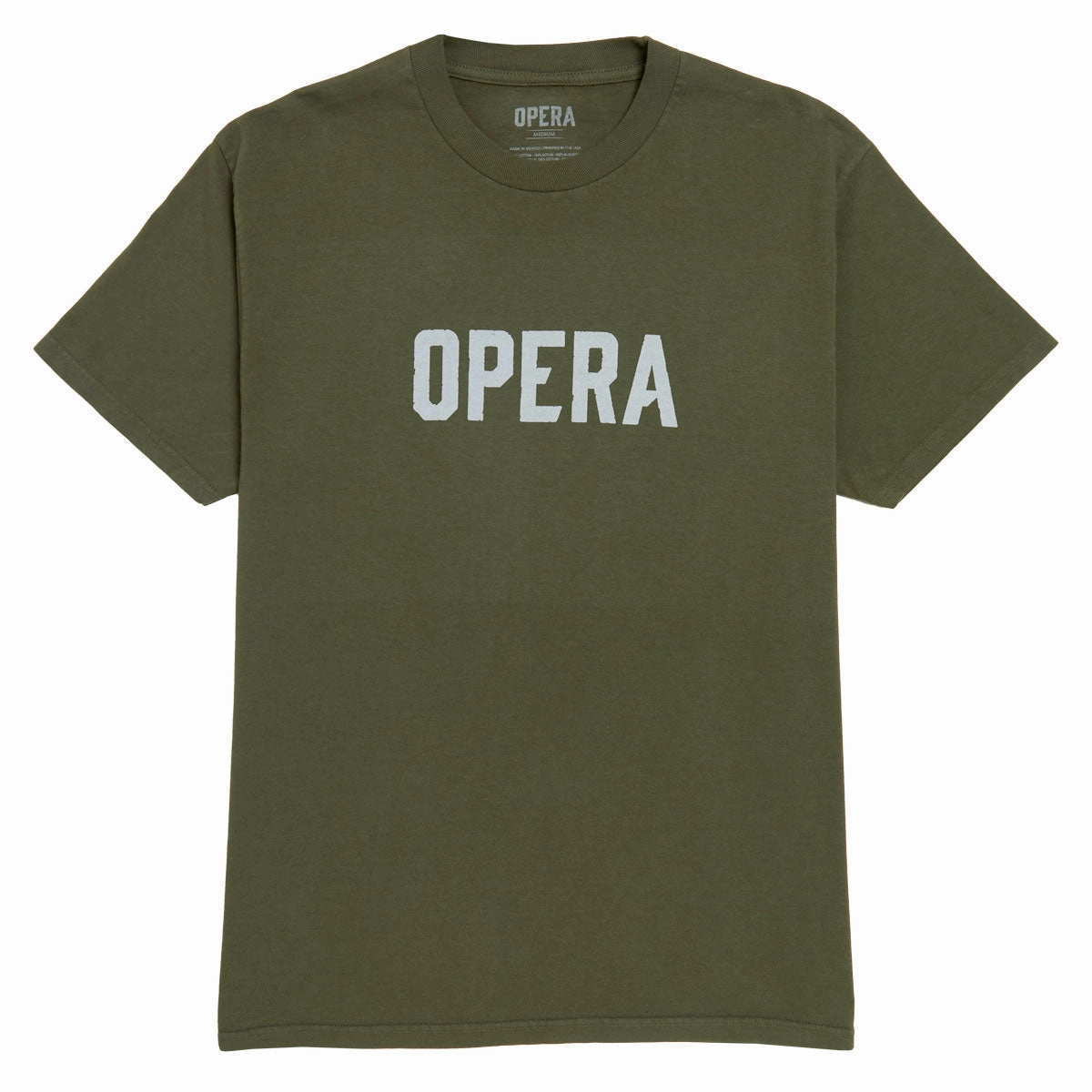 Quick Dry Technology Light Comfort Opera Font T-Shirt - Military Green