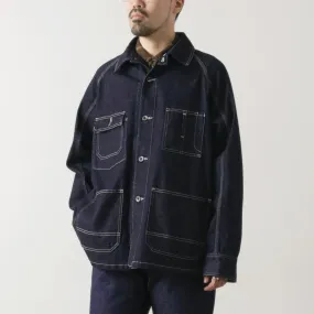 Layered Drape ORDINARY FITS / Denim coverall jacket one-wash
