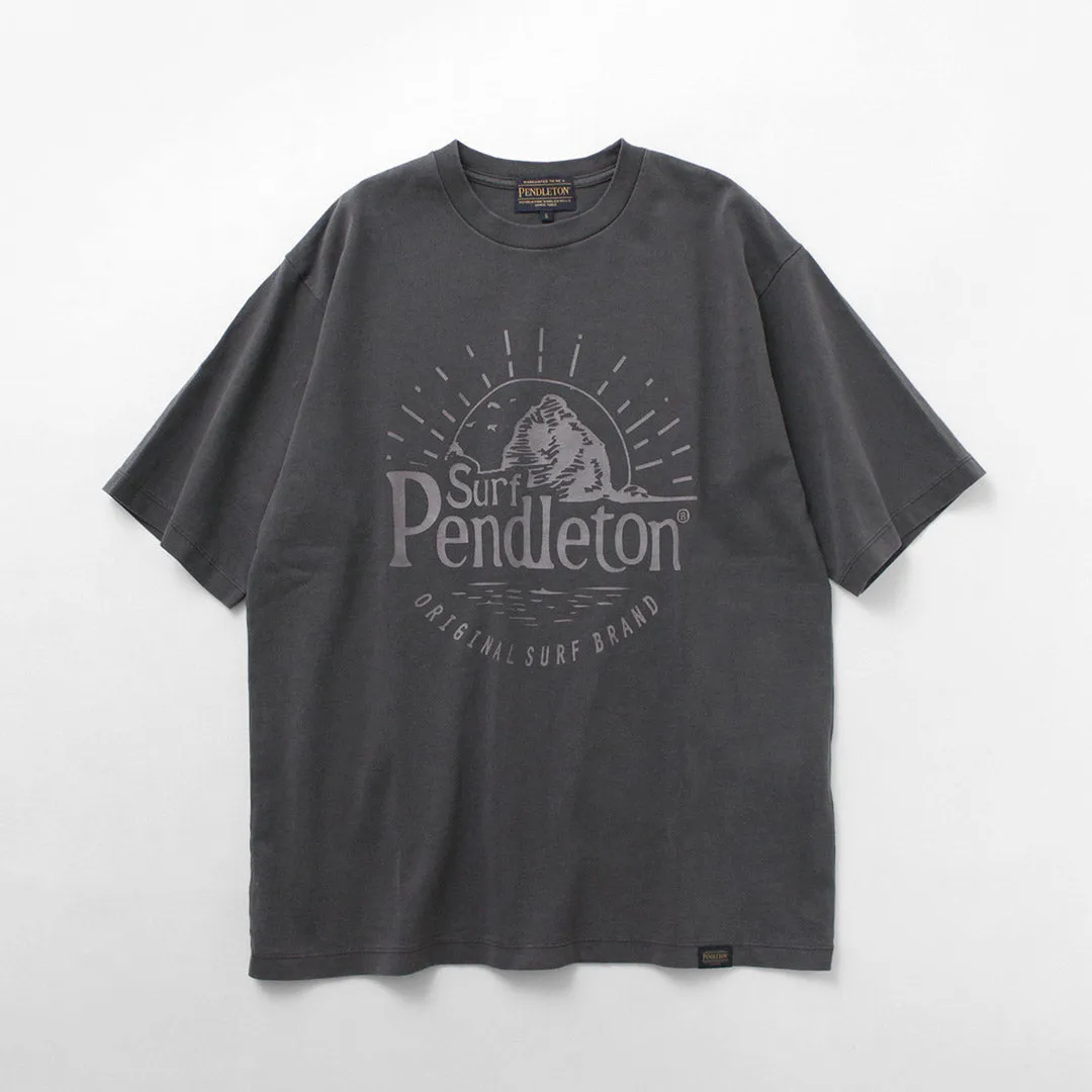 Non Irritating Collar Flattering Cut PENDLETON / Pigment Dye Print T-Shirt