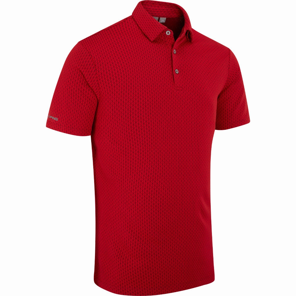 Comfy Design Anti Static Treatment Ping Hershel Polo Shirt - Rich Red Multi