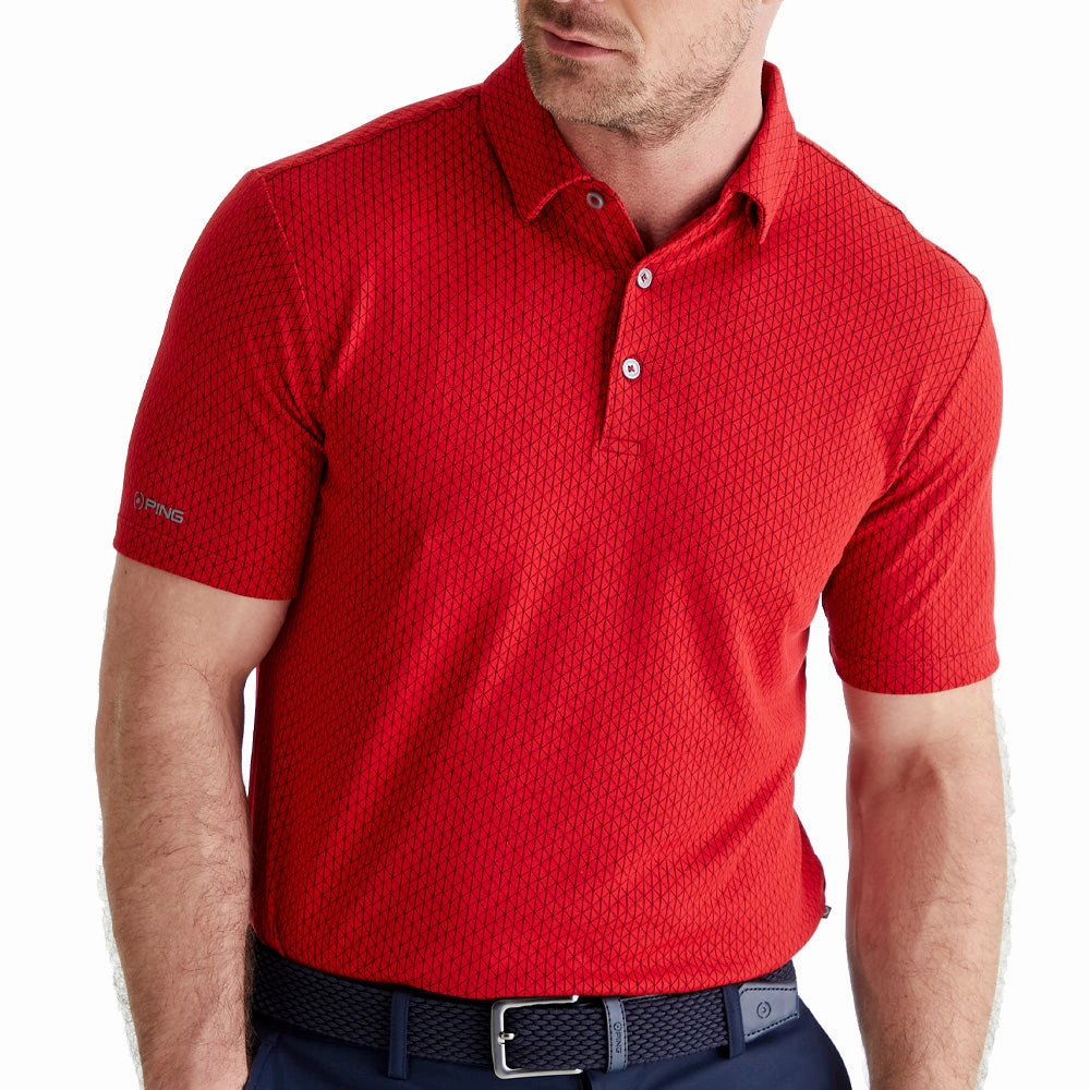 Ping Hershel Polo Shirt - Rich Red Multi Good stretch teenagers'