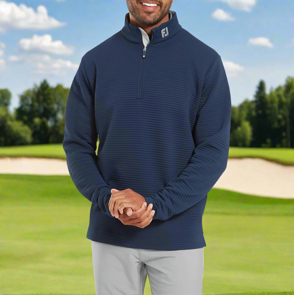 product floral delicacy FootJoy Quilt Texture Chill-Out Pullover - Navy