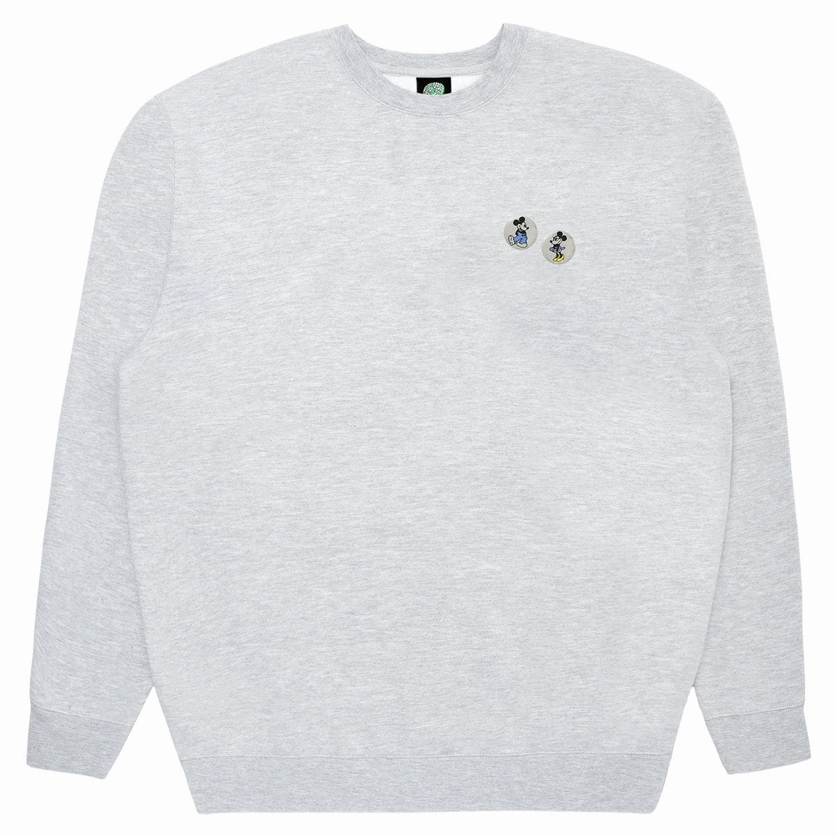 Monochrome Palette Performance Fabric Violet Mickey Loves Minnie Crew Sweatshirt - Grey