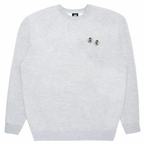 Monochrome Palette Performance Fabric Violet Mickey Loves Minnie Crew Sweatshirt - Grey