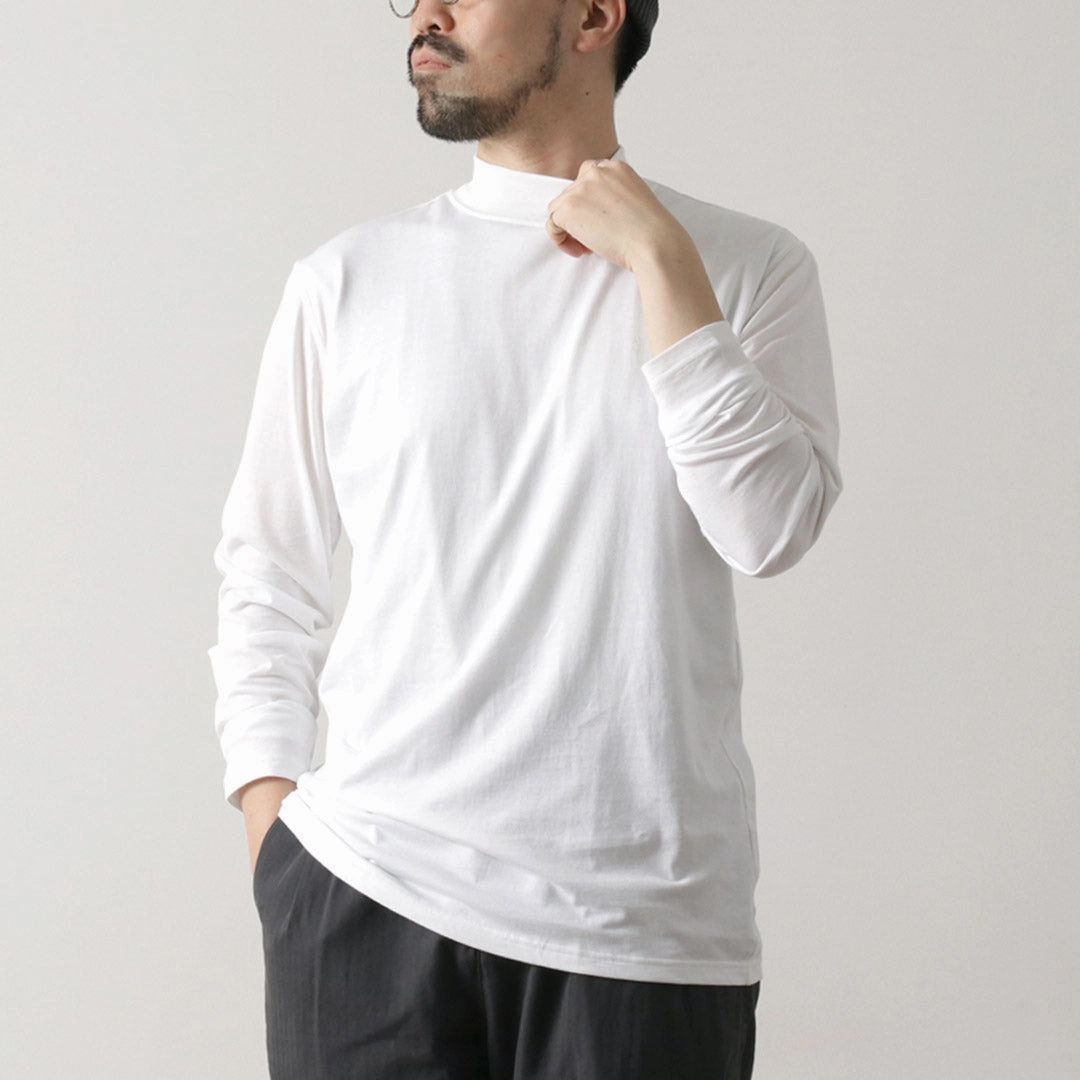 FYNELYNE ENGINEERED BY LIFILL / Cotton Long Sleeve Mock Neck T-Shirt High Quality Printing Top Rated