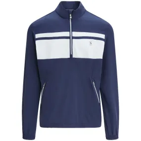 Original Penguin 1/4 Zip Colour Block Jacket - Black Iris Multi Layer Design NonRestrictiveCut