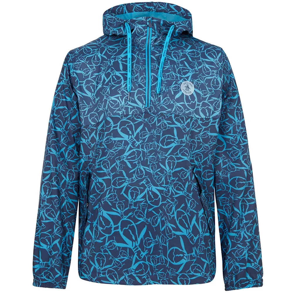 Original Penguin 1/4 Zip Trademark Printed Wind Jacket - Black Iris Adaptive Layering System