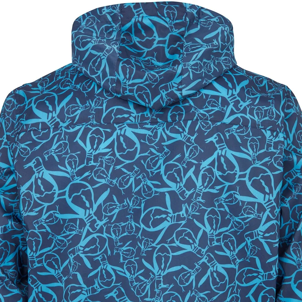 Original Penguin 1/4 Zip Trademark Printed Wind Jacket - Black Iris ReinforcedElasticHem