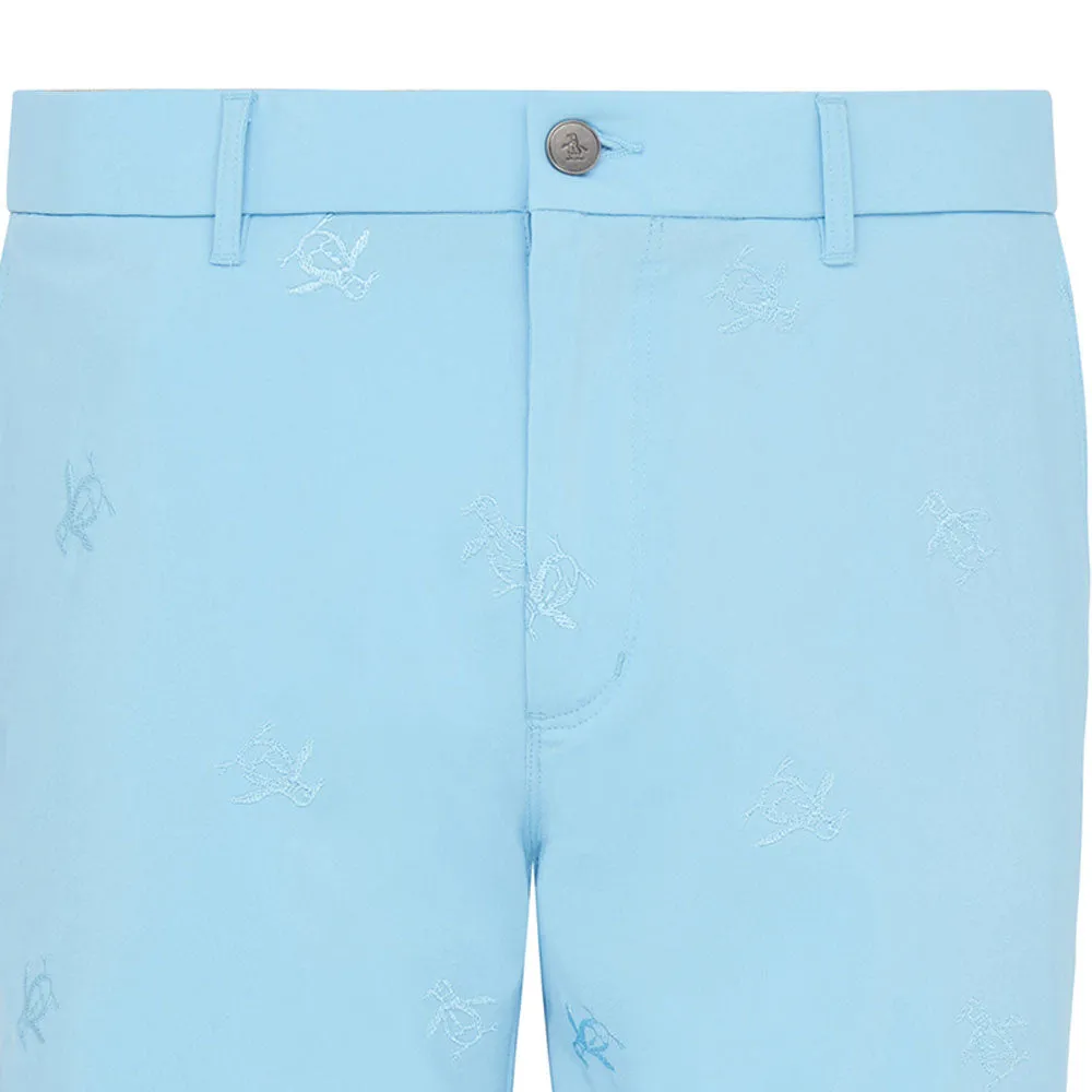 Sport Mood Original Penguin All-Over Pete Embroidery Shorts - Aquarius
