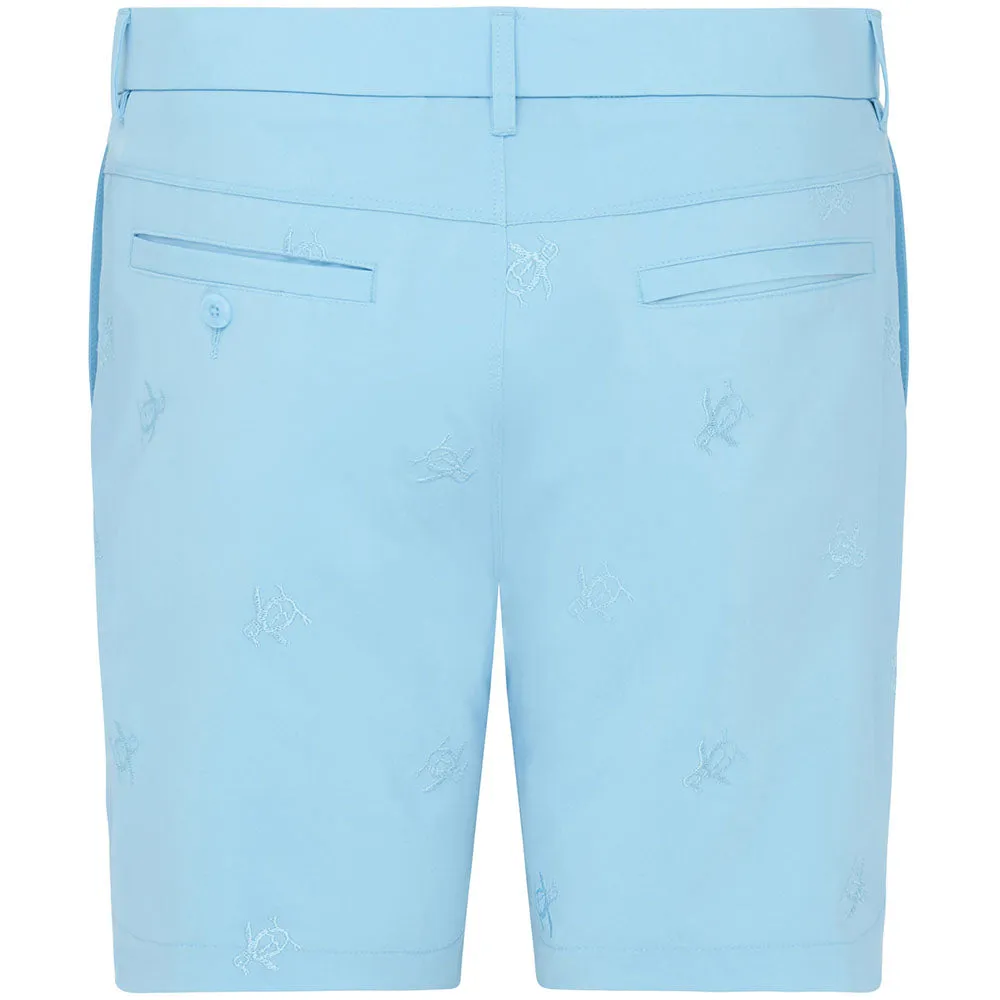 Flexible Pocket Placement Original Penguin All-Over Pete Embroidery Shorts - Aquarius