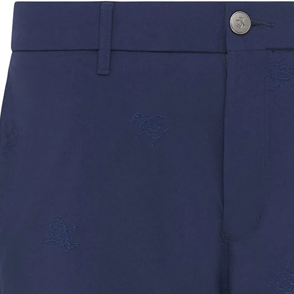 Travel Light Weekend Wear Original Penguin All-Over Pete Embroidery Shorts - Black Iris