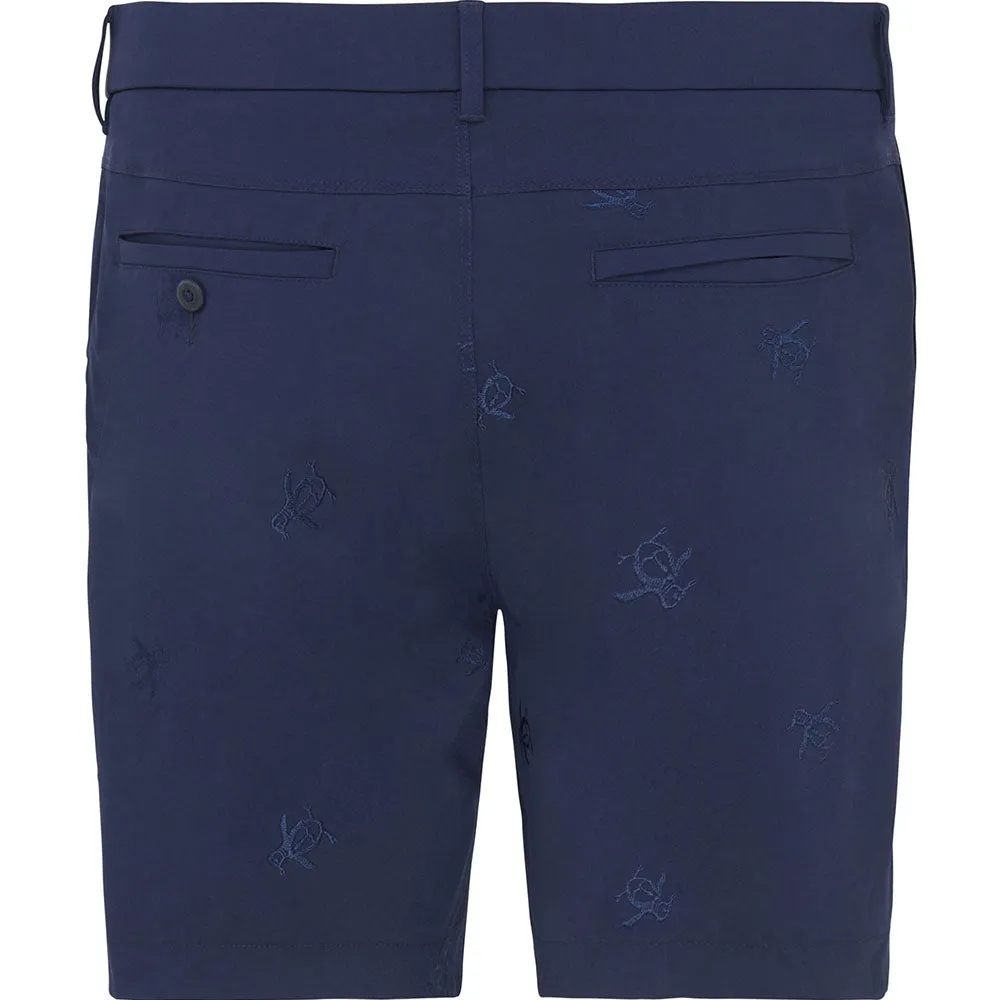 Original Penguin All-Over Pete Embroidery Shorts - Black Iris Lightweight Feel