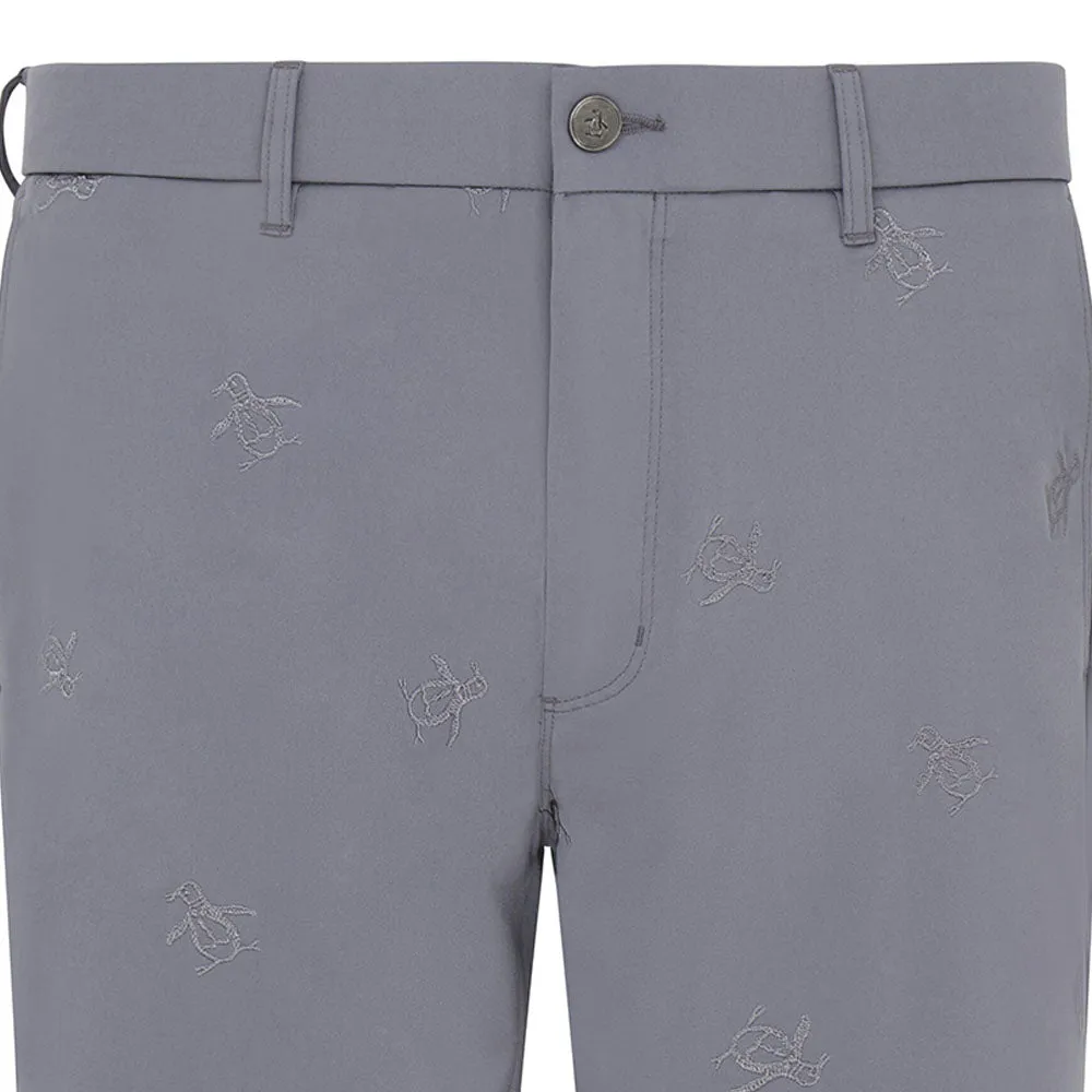 Wrinkle Free Weave muted colors Original Penguin All-Over Pete Embroidery Shorts - Quiet Shade