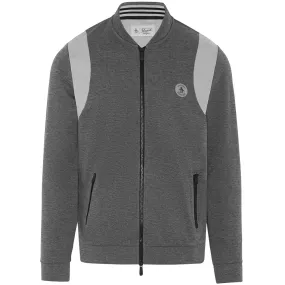 Original Penguin Full Zip 80's Bomber Colour Block Jacket - Dark Caviar/Heather Multi Layer Design Cold Days