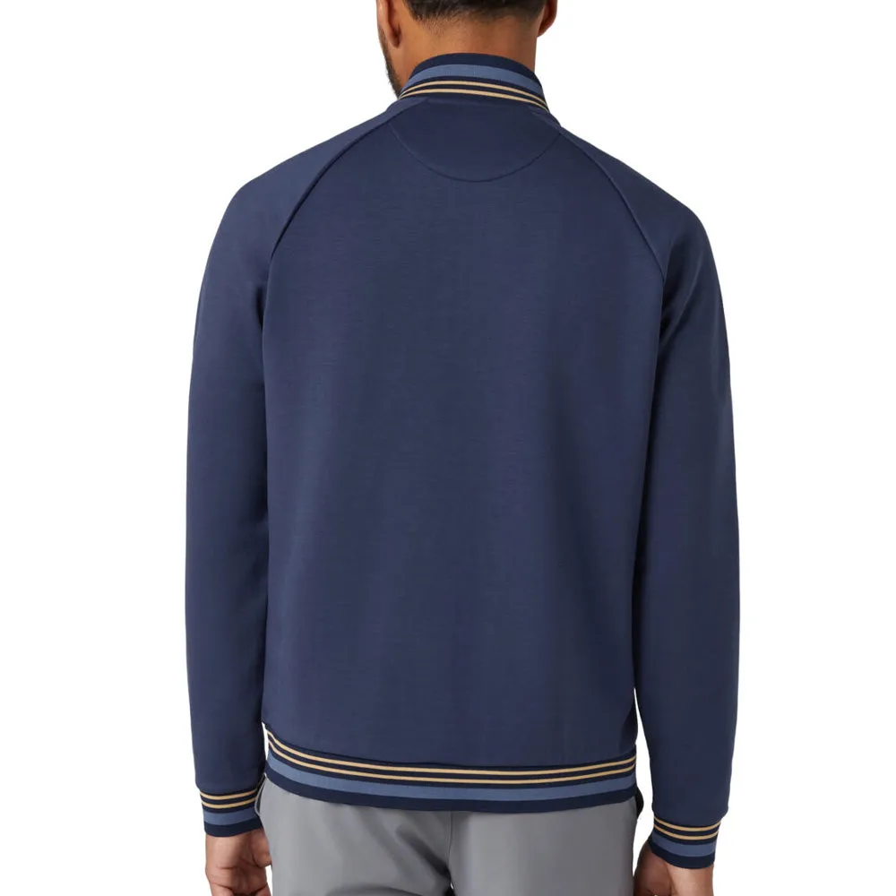 Durable Coating Original Penguin Full Zip Heritage Knit Track Jacket - Black Iris/Bijou Heather