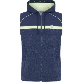 Original Penguin Full Zip Heritage Mixed Media Hoodie Gilet - Black Iris Bijou Heather Universal Fit System