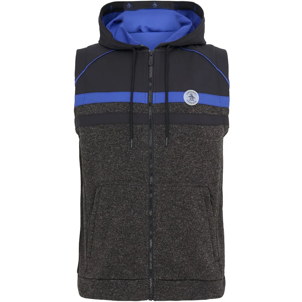 Rapid Release Buckle involvement Original Penguin Full Zip Heritage Mixed Media Hoodie Gilet - Dark Caviar Heather