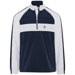 Original Penguin Harrington 1/4 Zip Wind Jacket - Black Iris SeamlessBonding