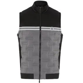 Lightweight Fabric Original Penguin Insulated Mixed Media 80's Bomber Vest - Caviar