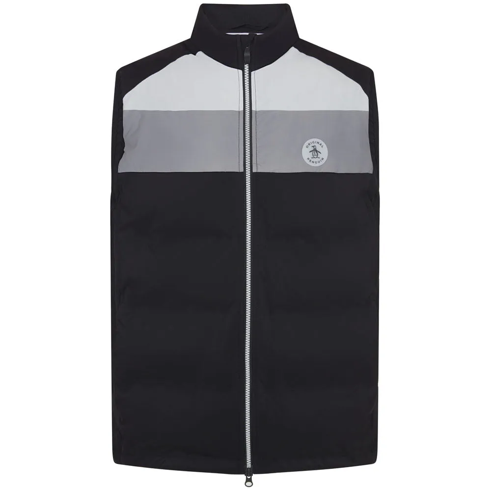 Original Penguin Lightweight Full Zip Puffer Gilet - Caviar Organic with hoods