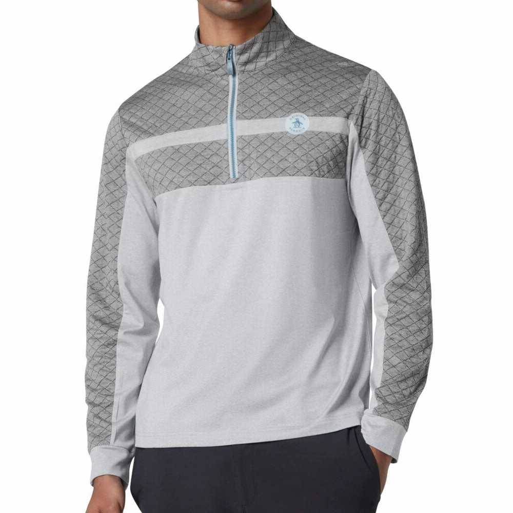 product tie dye uniqueness Original Penguin 1/4 Zip Heritage Block Pullover - Quarry Heather