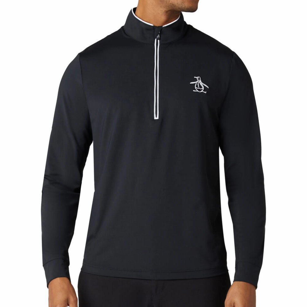 Original Penguin 1/4 Zip Performance Earl Pullover - Caviar Sporty Design