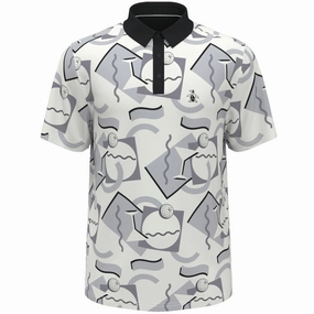 Classic Style Trend Original Penguin All Over Abstract Polo Shirt - Bright White