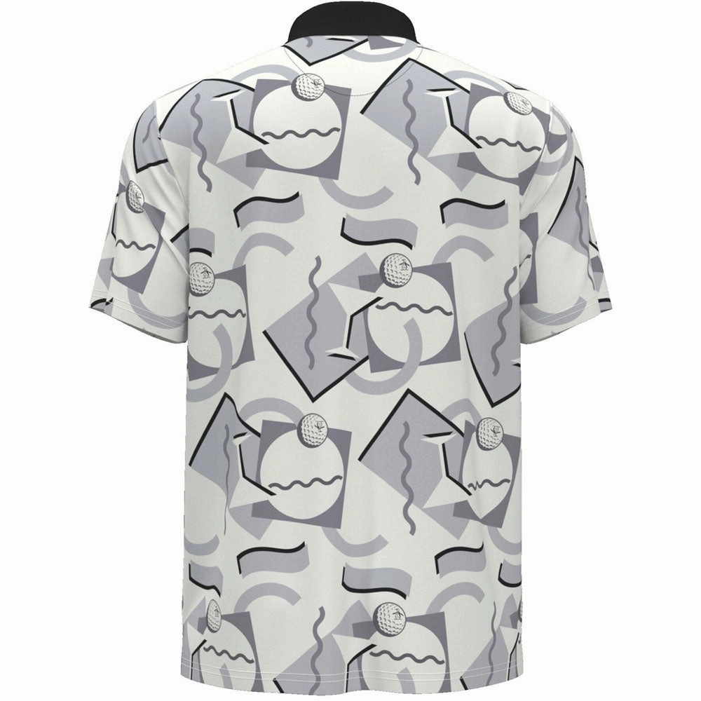 Regular Fit Original Penguin All Over Abstract Polo Shirt - Bright White