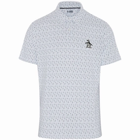 casual top Original Penguin All Over Golf Ball Print Polo Shirt - Bright White