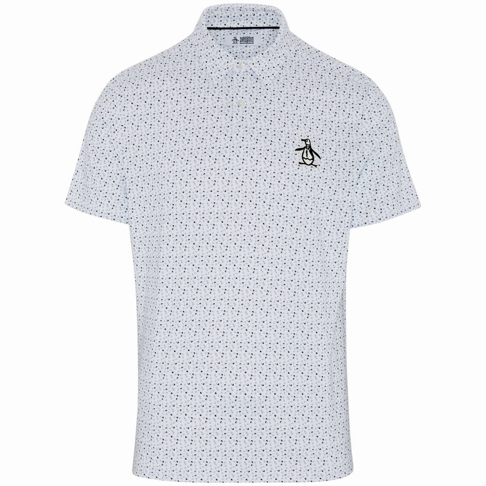 casual top Original Penguin All Over Golf Ball Print Polo Shirt - Bright White