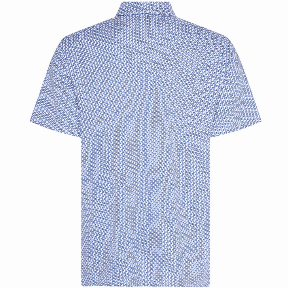 Original Penguin All Over Heritage Geo Print Polo Shirt - Amparo Blue EcoConscious Processing Smart Layer