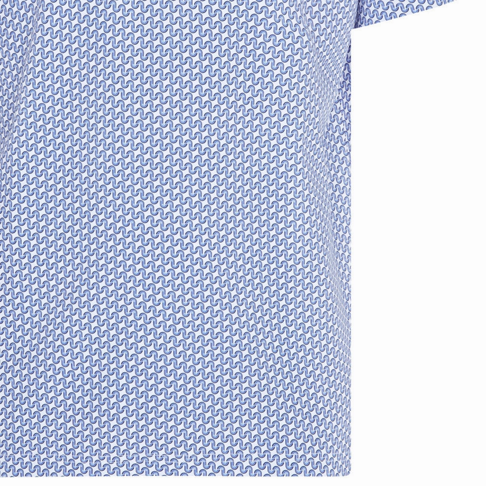 Original Penguin All Over Heritage Geo Print Polo Shirt - Amparo Blue Stylish Casual