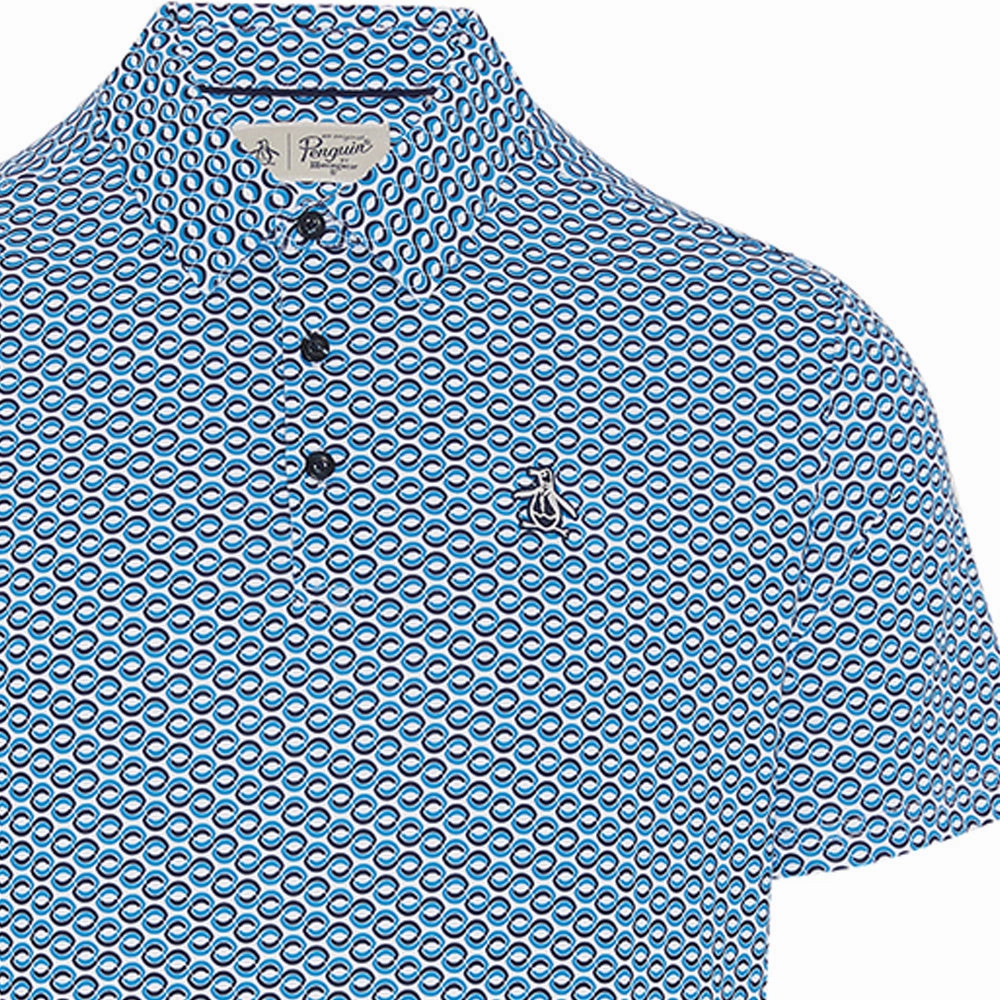 Original Penguin All-Over Heritage Polo Shirt - Mediterranean Blue Trendy Apparel