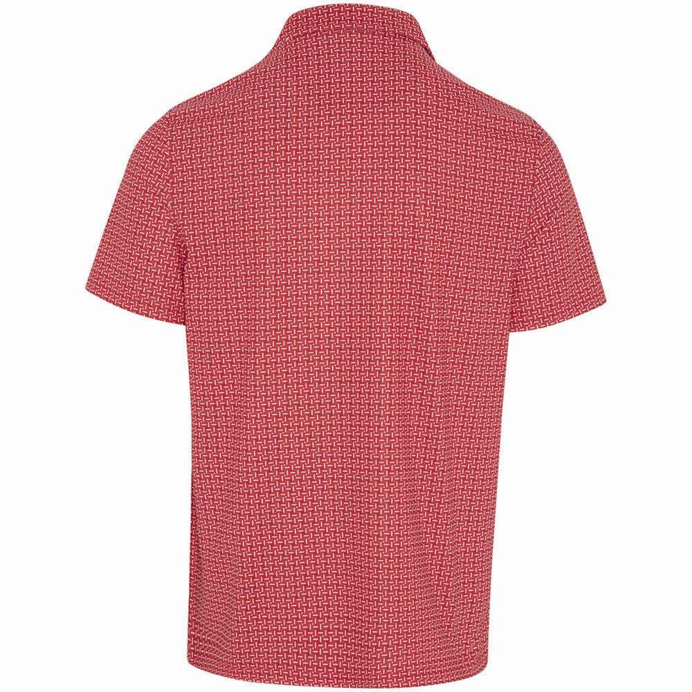 Original Penguin All Over Micro Pinball Flipper Polo Shirt - Poinsettia Trendy Comfort Wear Retro
