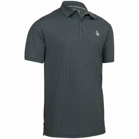 Fashion Fit Original Penguin All-Over Pete Print Polo Shirt - Caviar